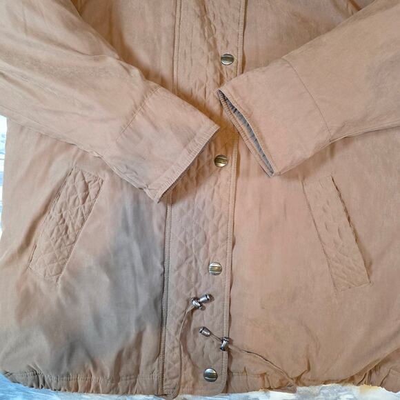 Design & Co Lane Bryant Brown Tan Coat Faux Fur Hood Women's Size 18 / 20 Gift - Picture 10 of 10